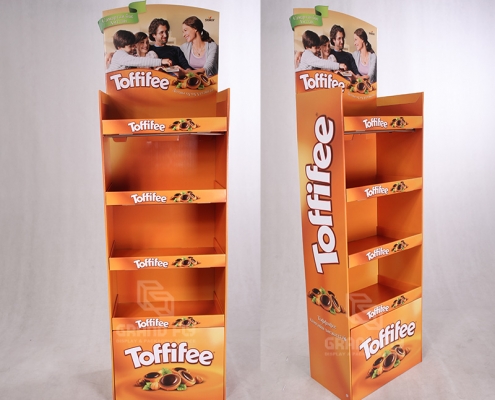 4 Shelf Cardboard Floor Display Rack for Toffee Candy-2