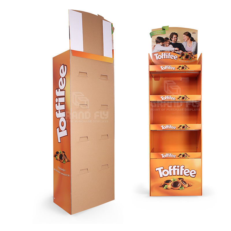 4 Shelf Cardboard Floor Display Rack for Toffee Candy-3