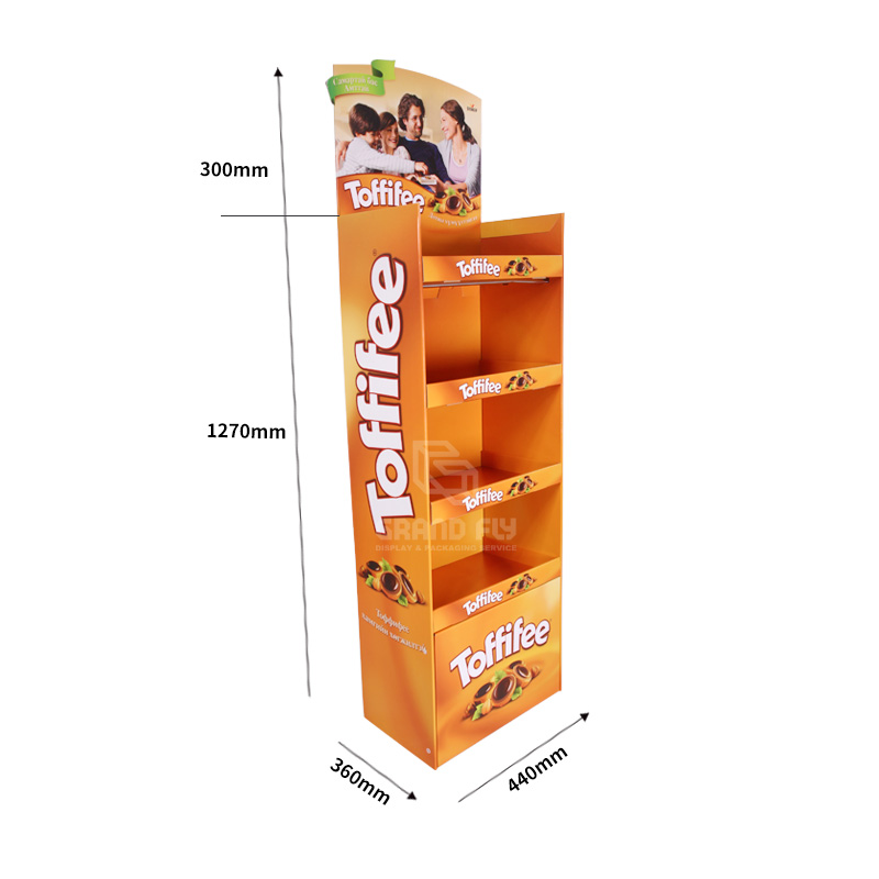 4 Shelf Cardboard Floor Display Rack for Toffee Candy-4
