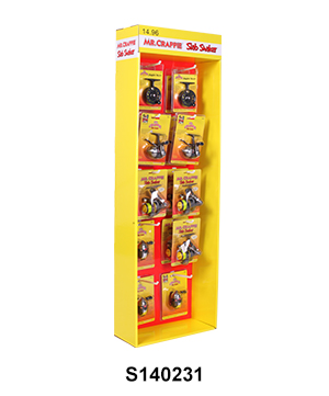 Cardboard POP Sidekick Display with Hooks for Retail Products
