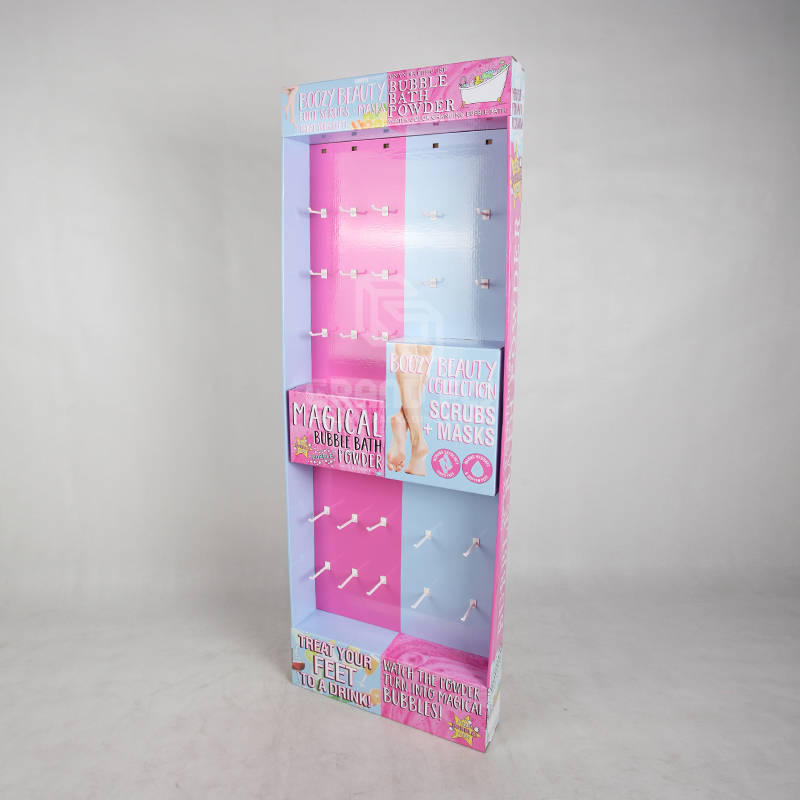 Corrugated POP Retail Display Stand with Peg hook for Accessories-3