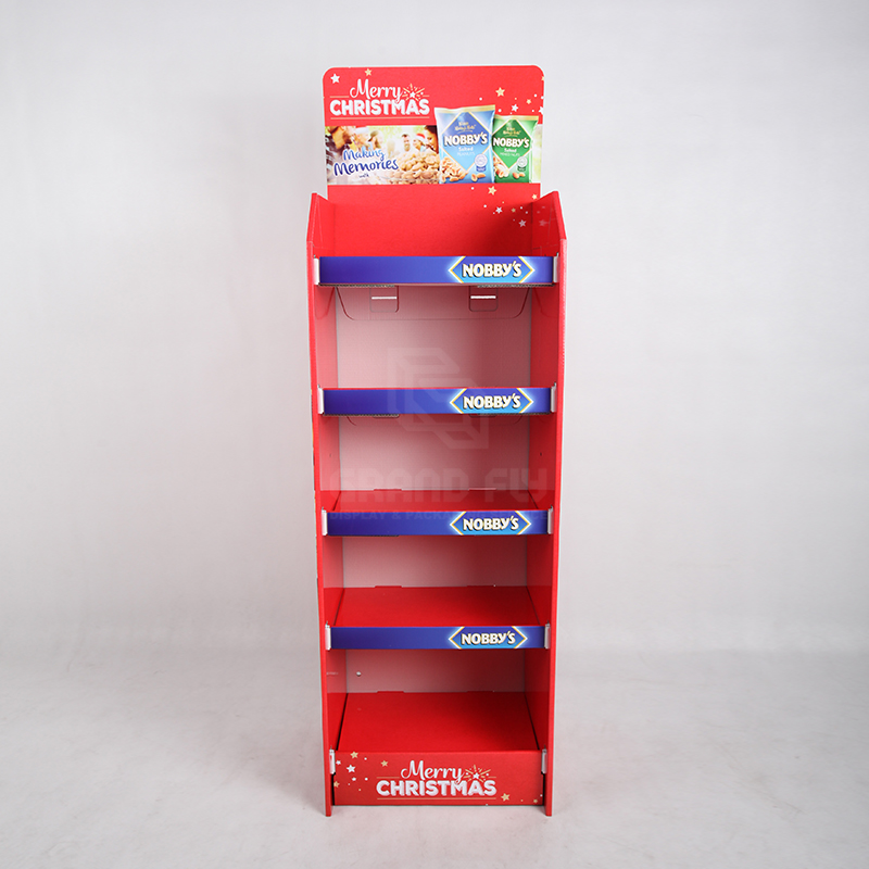 Cardboard Floor Retail Snack Display for Christmas Promotion-2