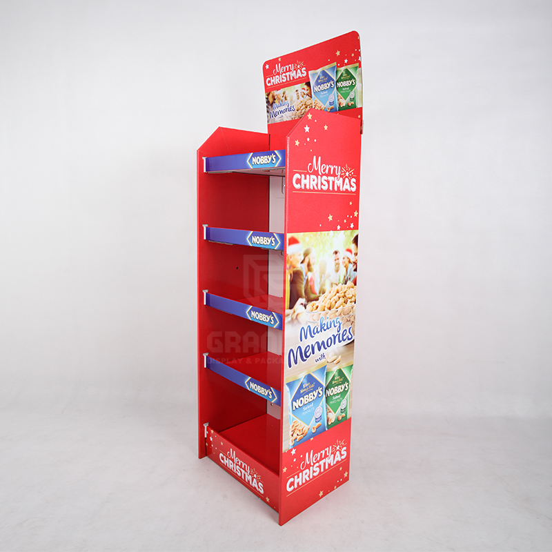Cardboard Floor Retail Snack Display for Christmas Promotion-3
