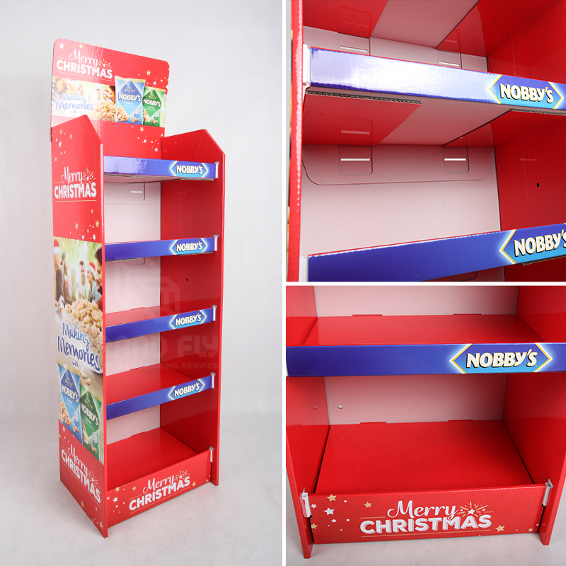 Cardboard Floor Retail Snack Display for Christmas Promotion-4