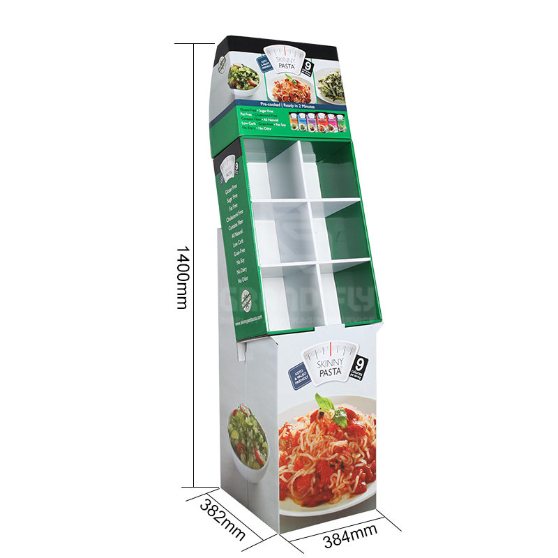 Pasta Corrugated POS Shipper Display with CellsPockets-4