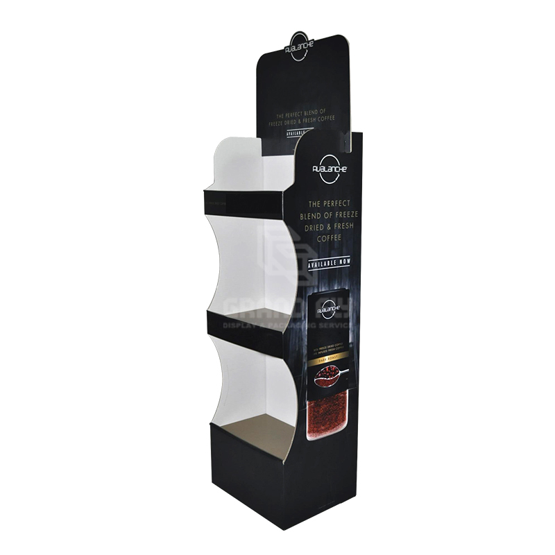 3 Shelf Cardboard Corrugated Retail FSDU Stand for Coffee-2