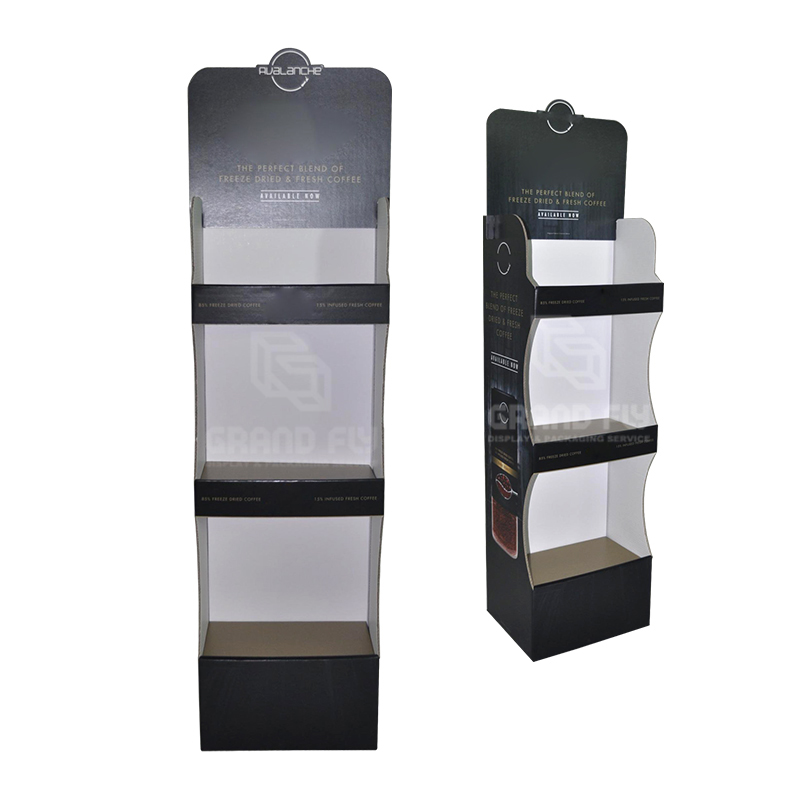3 Shelf Cardboard Corrugated Retail FSDU Stand for Coffee-3