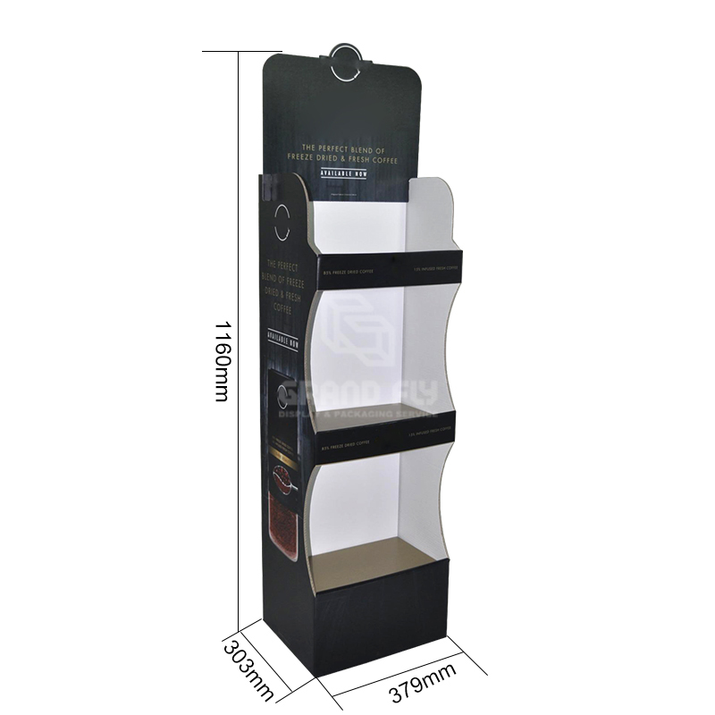 3 Shelf Cardboard Corrugated Retail FSDU Stand for Coffee-4