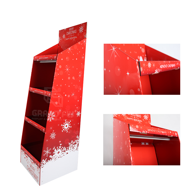 4 Tier Cardboard Free Standing Display Stand for Christmas Gift-4