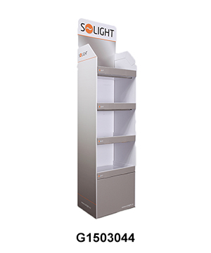Cardboard Floor 4 Shelf Display for LED Lighting Products