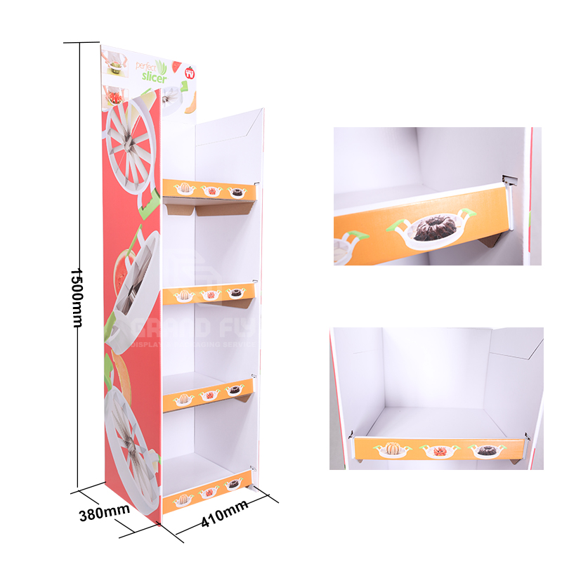 Cardboard Free Standing Display Unit with 4 Shelves for Fruit Knives-4