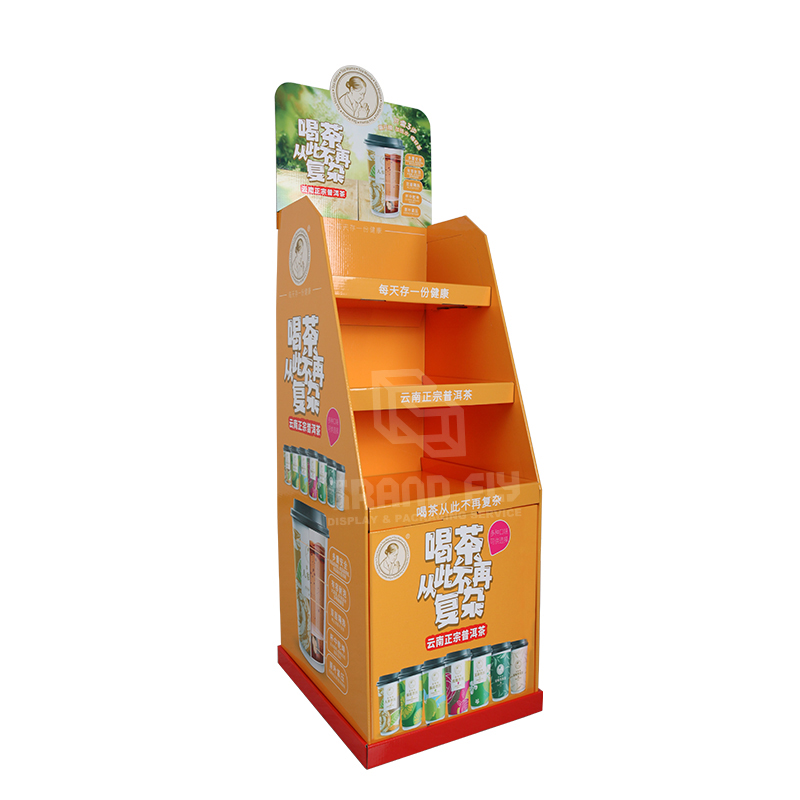 Custom Cardboard Shelf Display Stands with Tier & Base for Tea-1