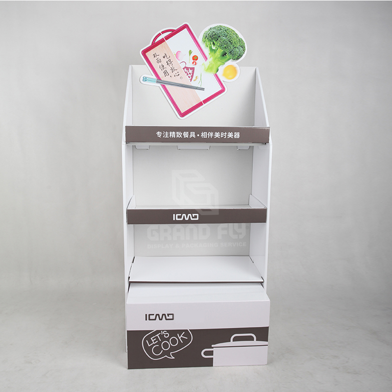 Custom Design Kitchenware Cardboard Point of Sale Displays with 3D Header-2