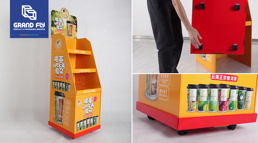 Movable Cardboard Beverage & Tea Display
