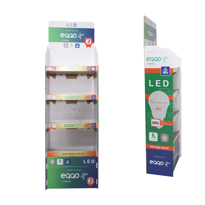 Cardboard Floor Instore Display Shelf for LED Light-3