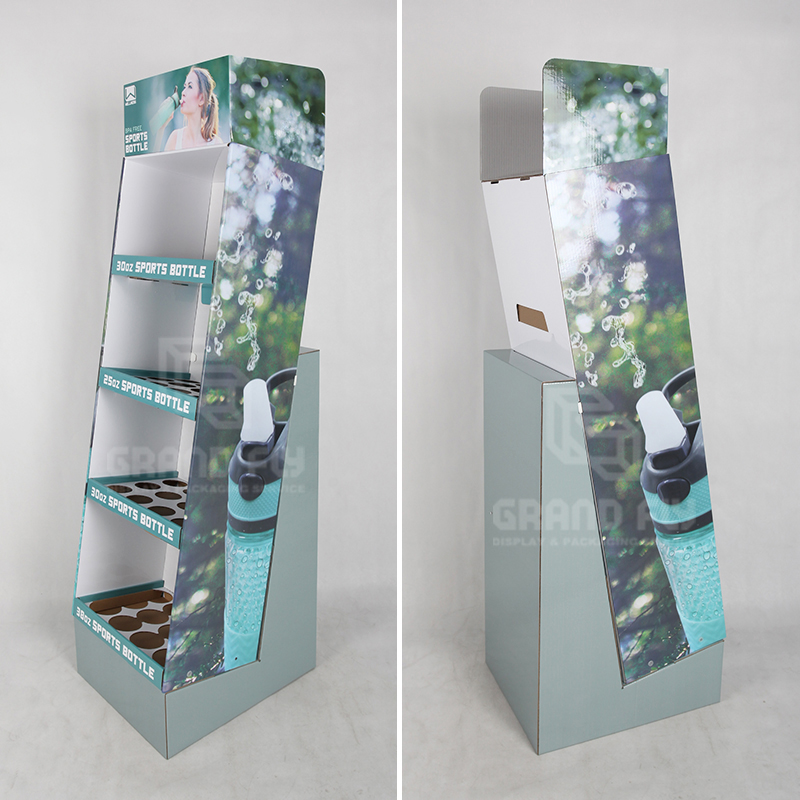 Cardboard Water Bottle POS Merchandise Display Stand-3