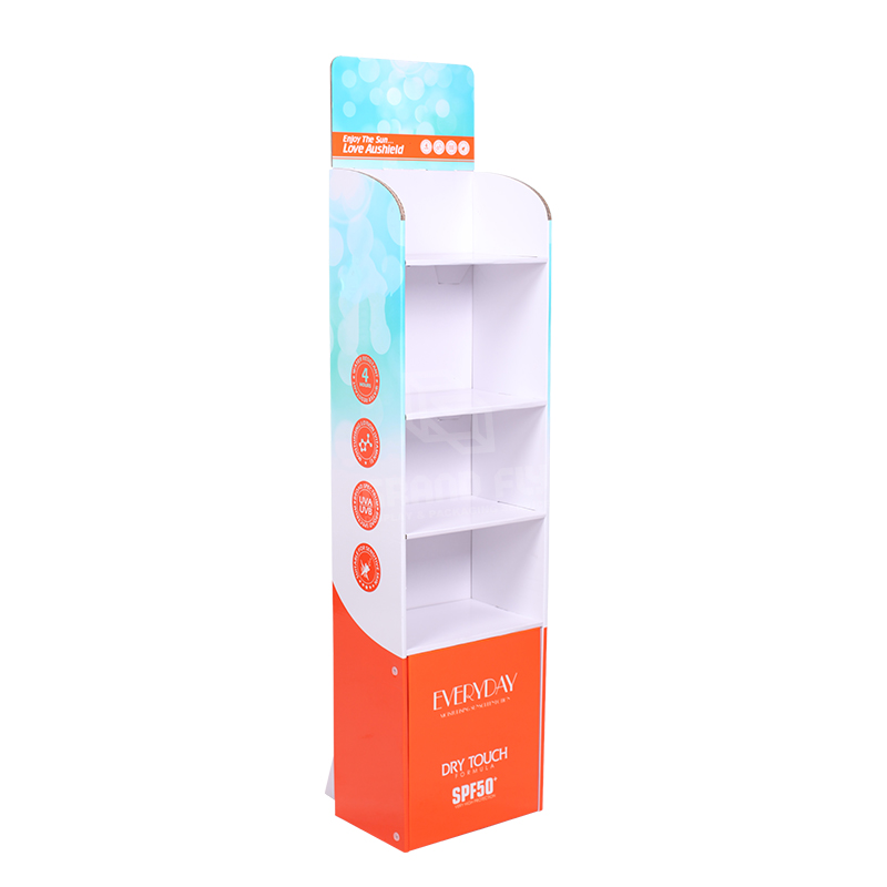 Folding Temporary Carton Display Shelf for Sunscreen Cream-1