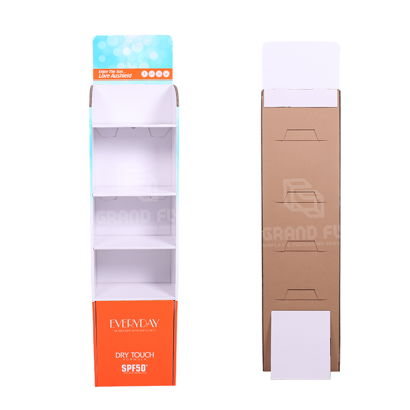 Folding Temporary Carton Display Shelf for Sunscreen Cream-3