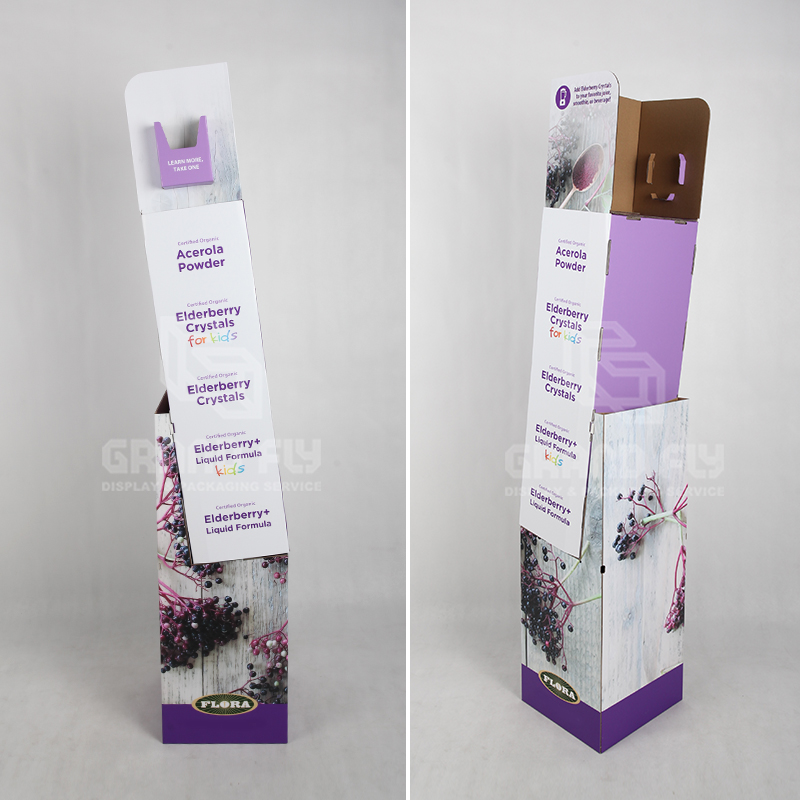 Pharmacy Floor Display Cardboard with Compartment & Brochure holder-3