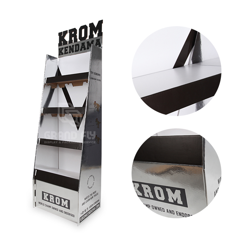 Silver Printing Cardboard Display Stand with 3D Header-4