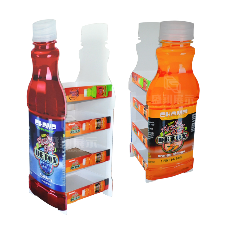 Bottle Shape Two-sided Cardboard Display Stand for Drinks-3