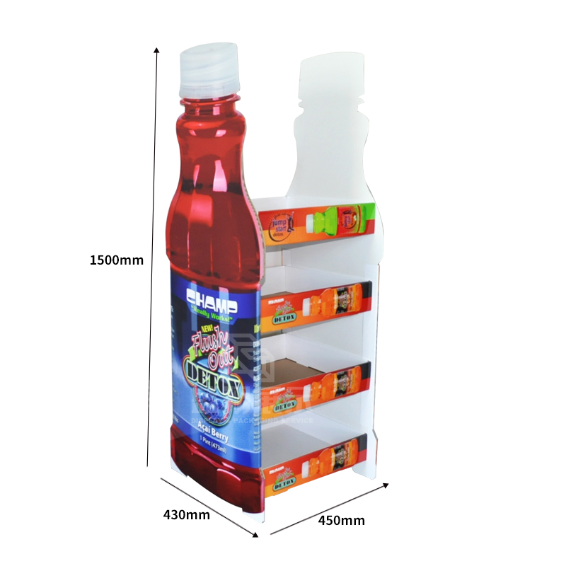 Bottle Shape Two-sided Cardboard Display Stand for Drinks-4