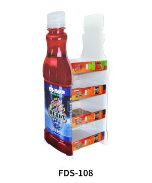 Bottle Shape Two-sided Cardboard Display Stand for Drinks