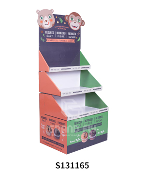 Cake Cardboard Corrugated 3 Tier Display Stand with Header