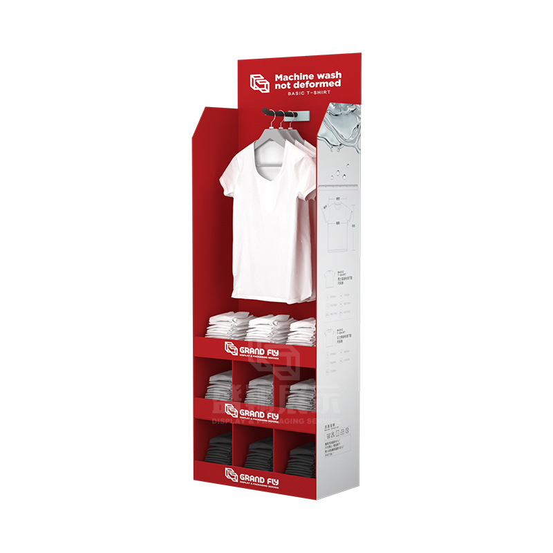 Custom POS Cardboard T-shirt Clothing Display Stand-1