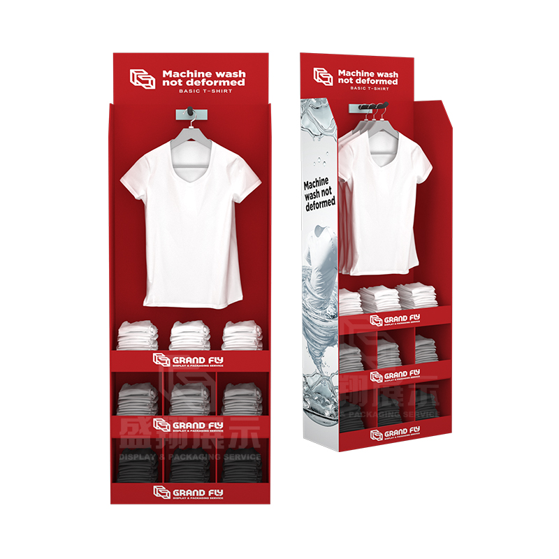 Custom POS Cardboard T-shirt Clothing Display Stand-2