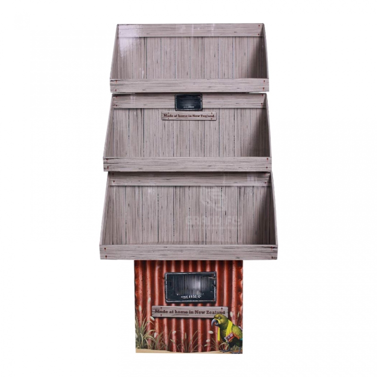 Custom 3-Tier Cardboard Floor Displays | Eco-Friendly Retail Stands