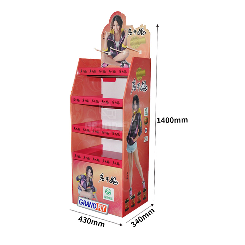 Floor Cardboard POP Displays with Tiers & Hooks for Paste-4