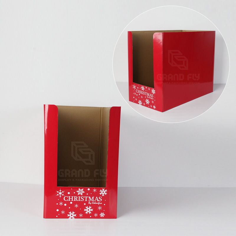 Christmas Holiday Cardboard Corrugated PDQ Display Tray-3