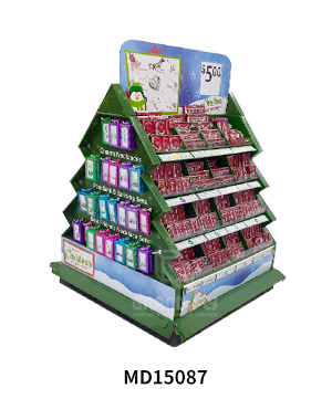 Christmas Tree Holiday Gifts Full Pallet Display with Tiers & Hooks