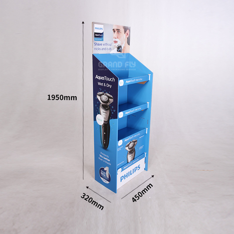 Custom Cardboard Floor Display Tower for Electric Shaving-4