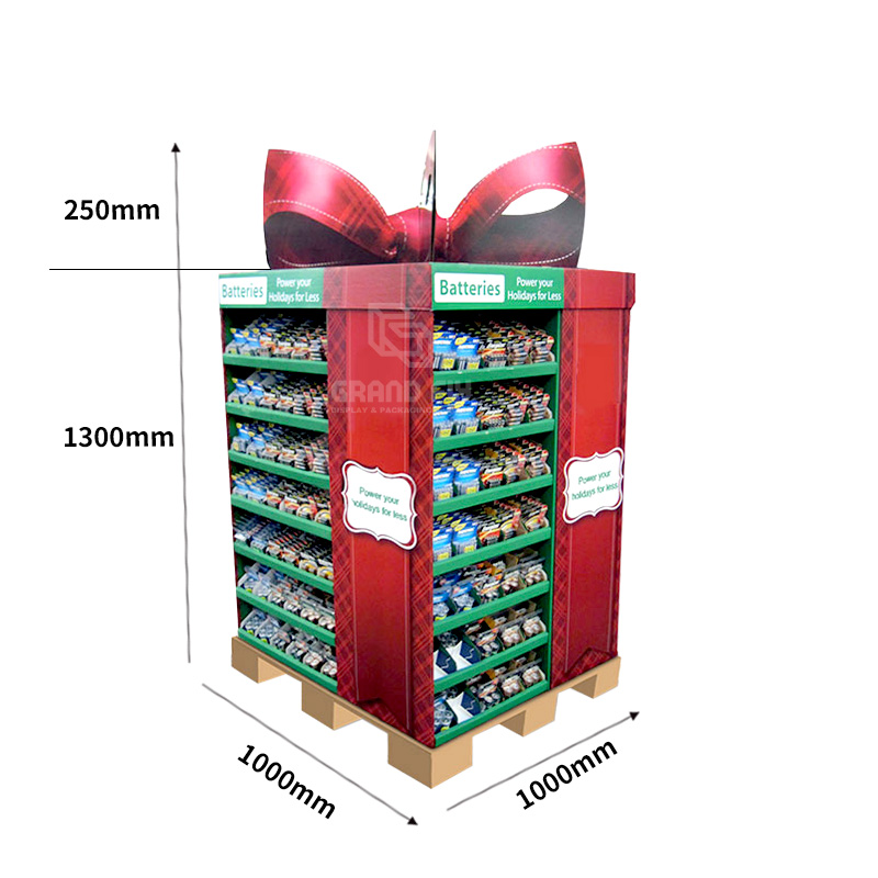Custom Four Sides Christmas Gift Shape Wal-mart Full Pallet Displays-2