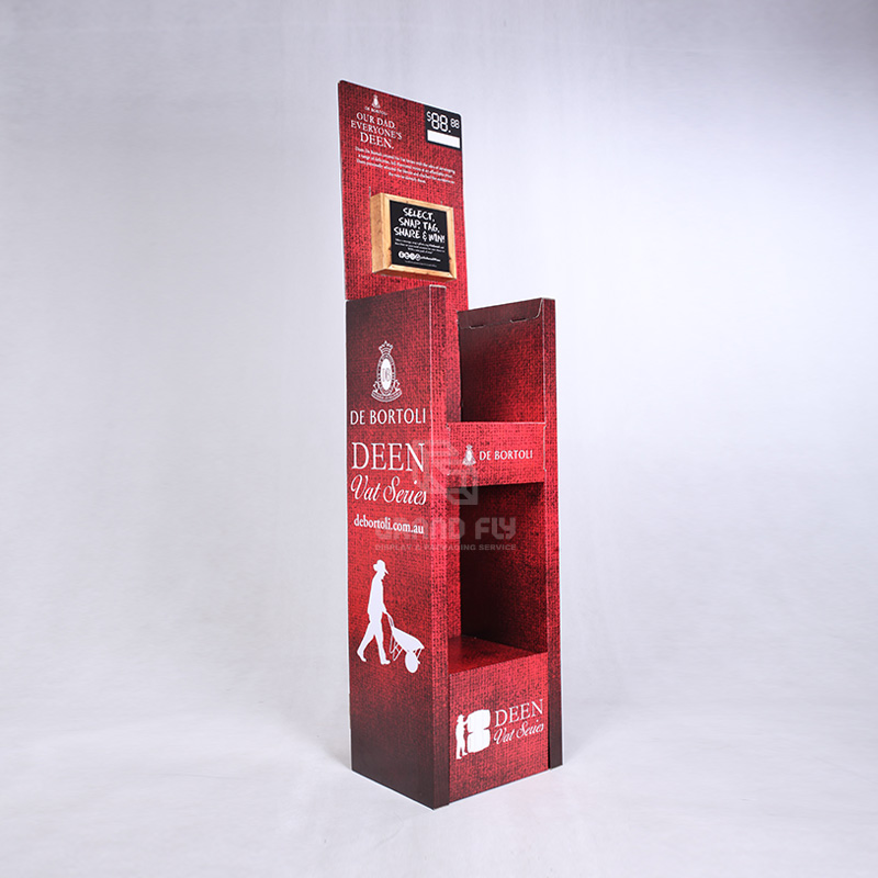 2 Shelf Cardboard Corrugated Display Stand for Red Wine