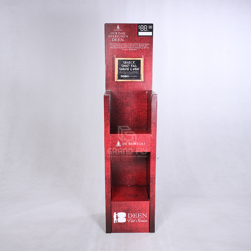 2 Shelf Cardboard Corrugated Display Stand for Red Wine-2