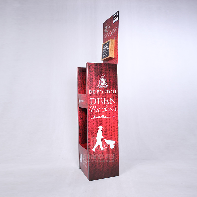 2 Shelf Cardboard Corrugated Display Stand for Red Wine-3