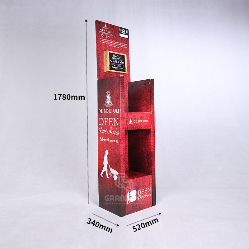 2 Shelf Cardboard Corrugated Display Stand for Red Wine-4
