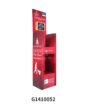 2 Shelf Cardboard Corrugated Display Stand for Red Wine