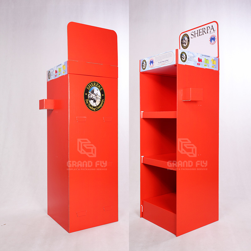 Custom Cardboard Free Standing Display Unit for Pet Products-3