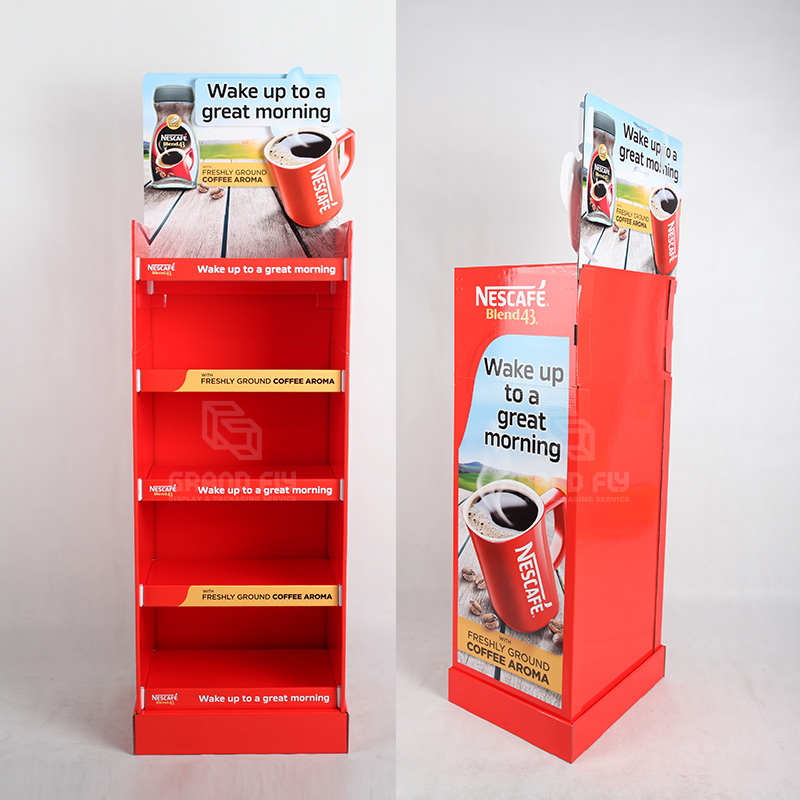 Custom Nestle Coffee Cardboard FSDU Display Stand-3