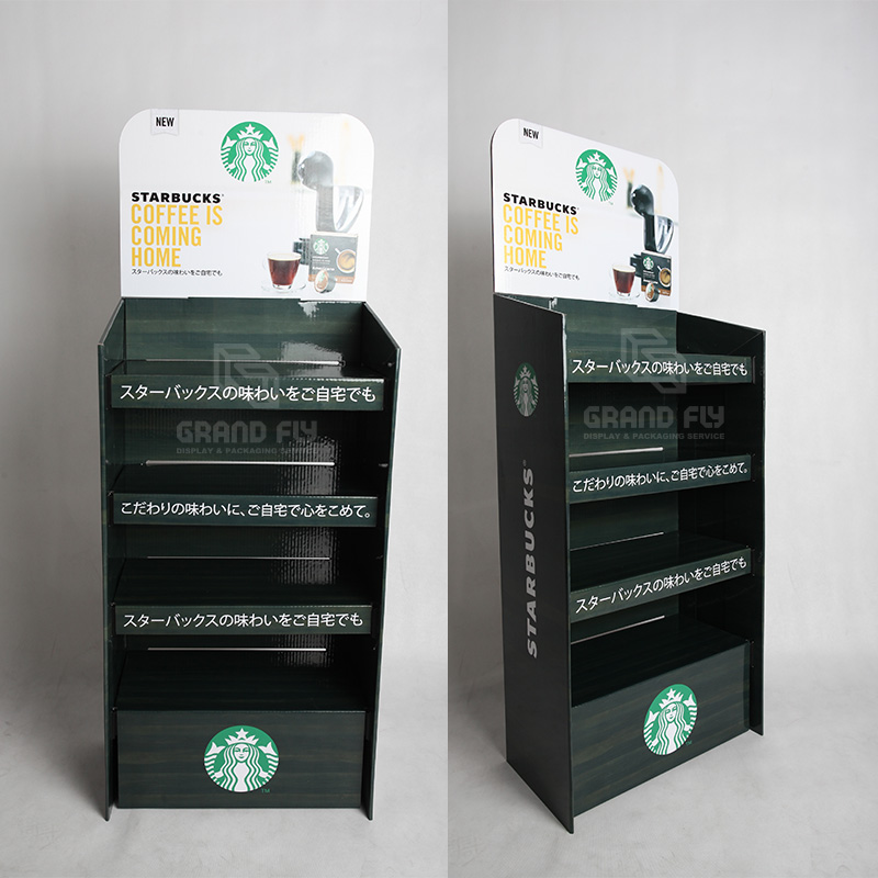 Starbucks Coffee Cardboard Floor Display Tower-2