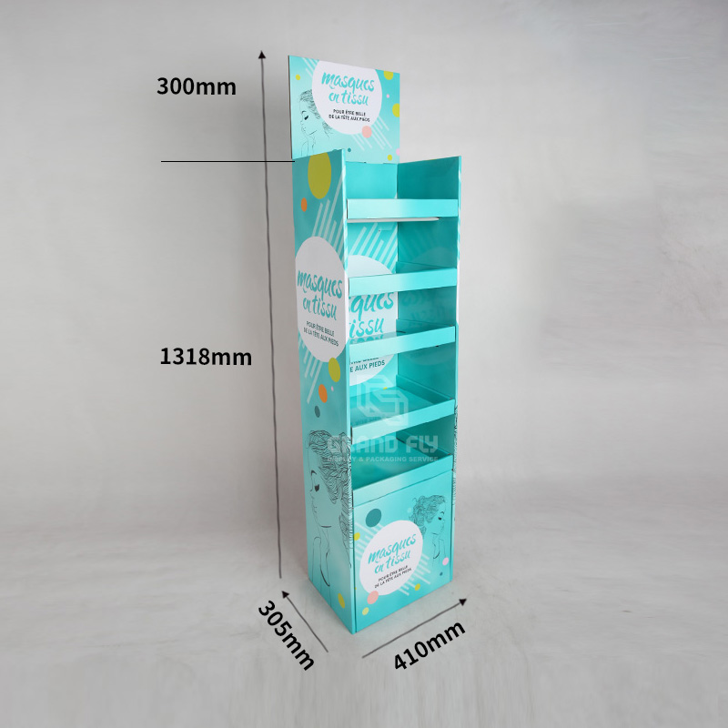 Custom 5 Shelf Cardboard Display Rack for Bath Ball-4