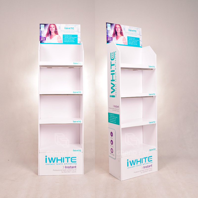 Custom Eco-friendly Cardboard Floor Display Shelf for Toothpaste-2