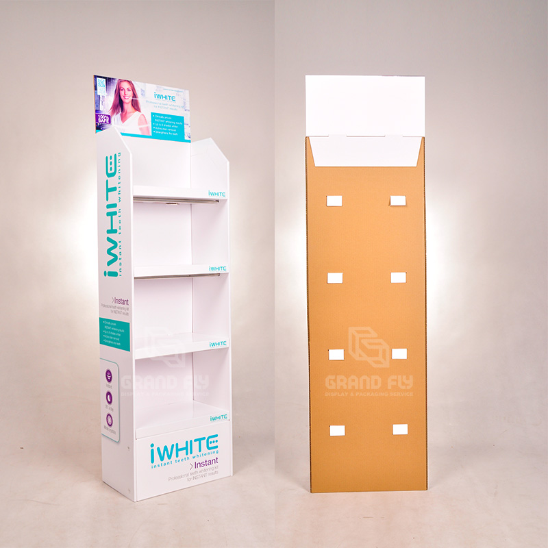 Custom Eco-friendly Cardboard Floor Display Shelf for Toothpaste-3