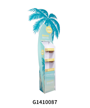 Custom Surfboard & Coconut Tree Shape Cardboard POS Display Stand