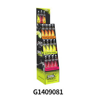 Heavy-Duty Bottled Energy Drink Floor Stand Retail POP w360° Branding Cardboard Display