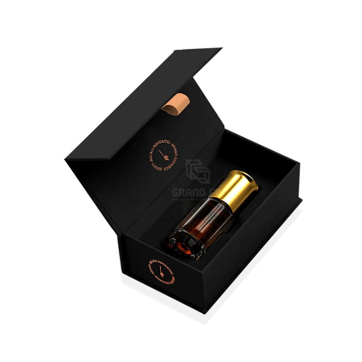 Luxury Custom Black Magnetic Rigid Perfume Gift Box | Eco-Friendly ...